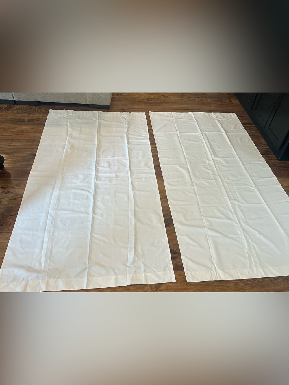 White Linen-Style curtains (2 panel set) measurements shown in picture